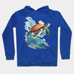 Ocean Majesty: Realistic Sea Turtle Hoodie